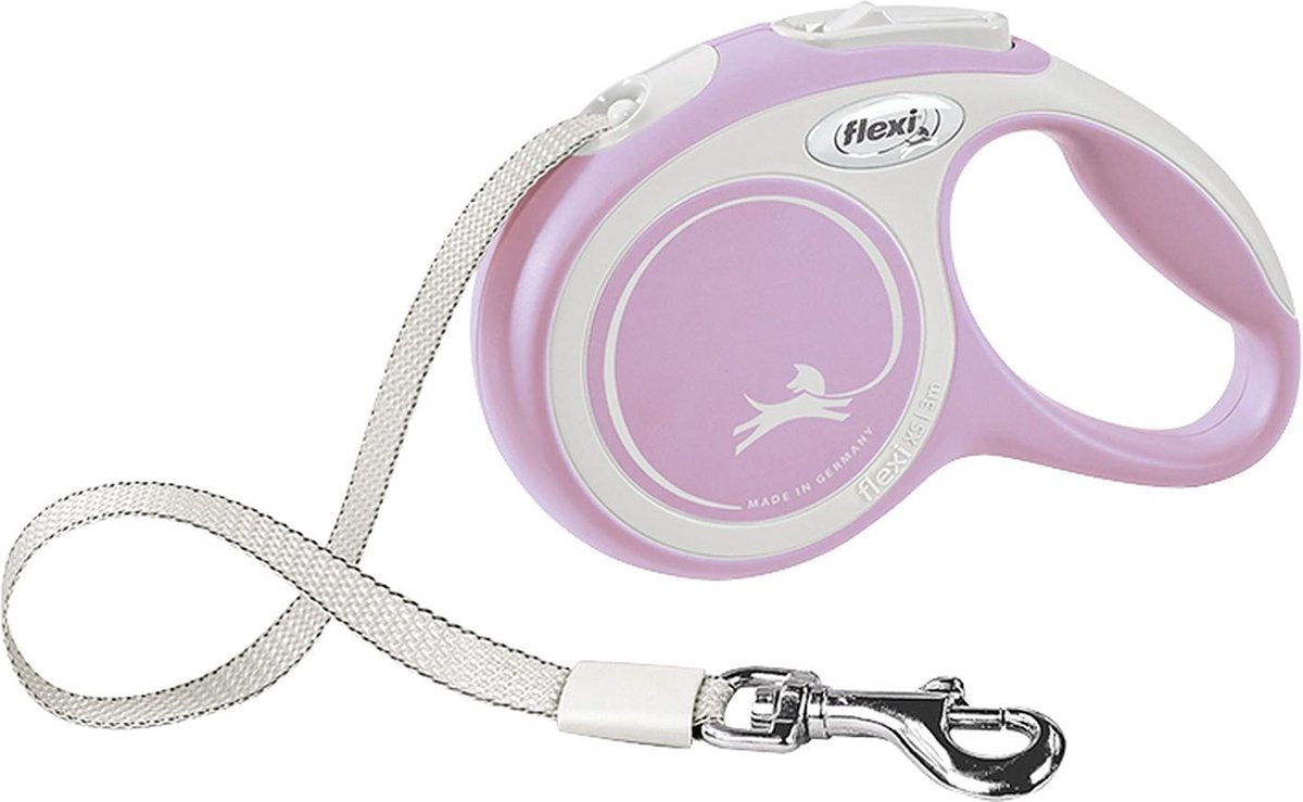 Hondenriem - looplijn - FLEXI rollijn NEW COMFORT Tape - M - ROSE - 5 meter