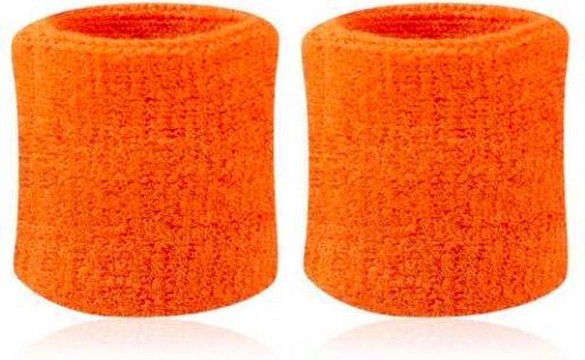 ProductGoods - 2x Zweetband Oranje | Zweetbandjes pols