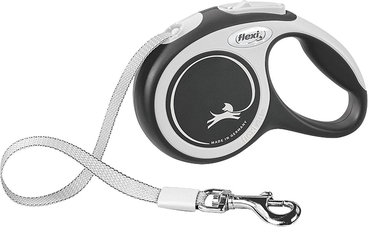 Hondenriem - looplijn - FLEXI rollijn NEW COMFORT Tape - XS - ZWART - 3 meter