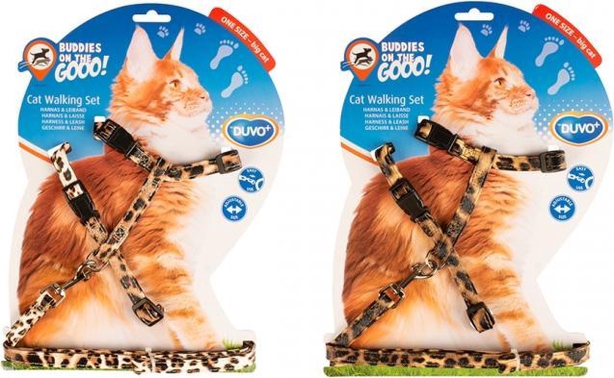 Grote kat kattentuig luipaard 30-50cm / 12mm - 125cm gemengde kleuren per 2 stuks