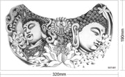 Borst tattoo two buddhas - plaktattoo - tijdelijke tattoo - 32 cm x 19 cm (L x B)