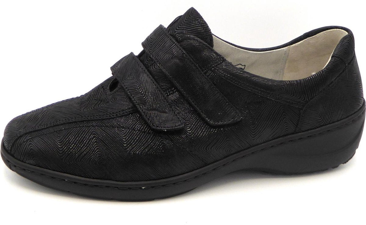 Waldläufer Dames Klittenbandschoen 607302-101 zwart 001 - Kya wijdte K - Maat 5