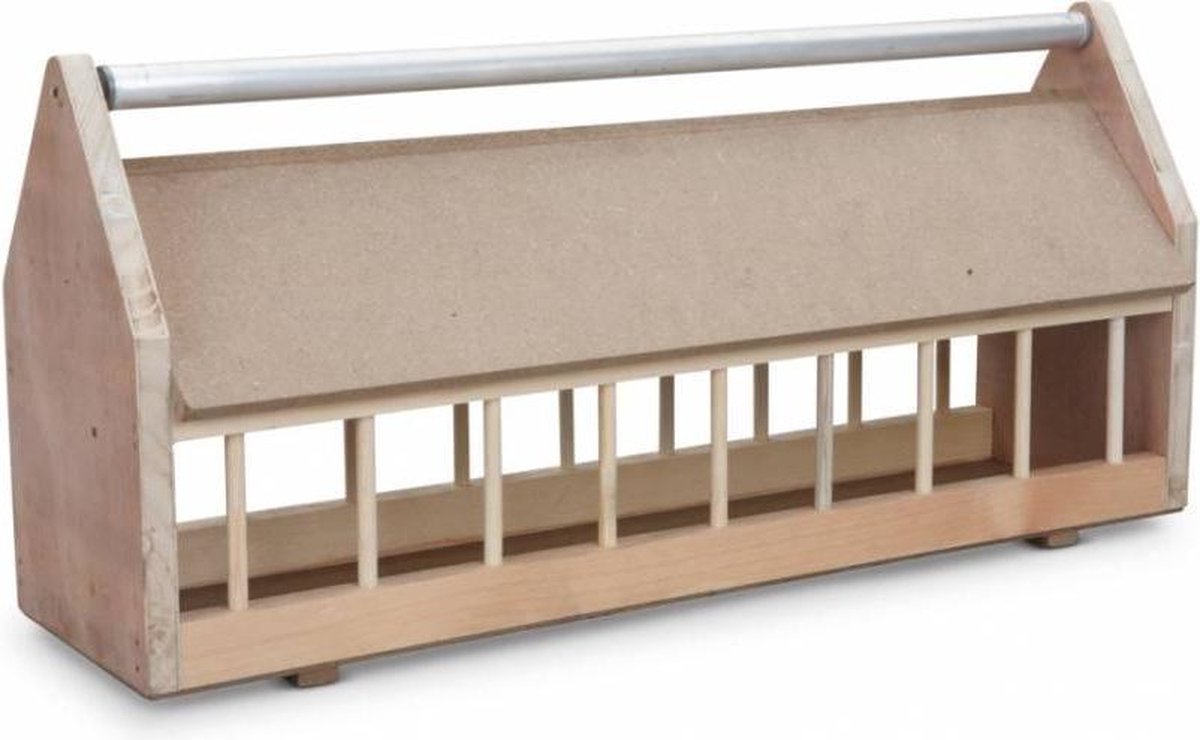 Voerbak hout  met rol 100CM