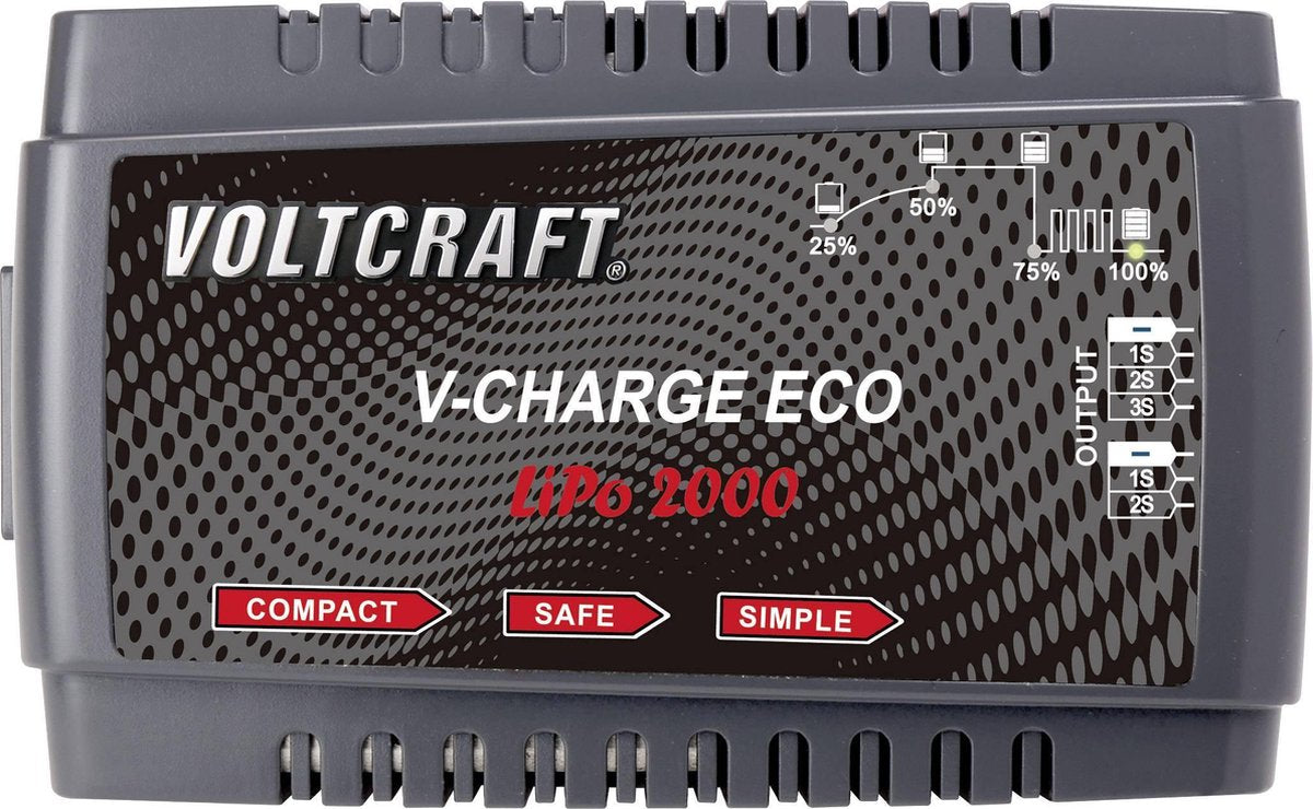 VOLTCRAFT V-Charge Eco LiPo 2000 Modelbouwoplader 230 V 2 A Li-poly