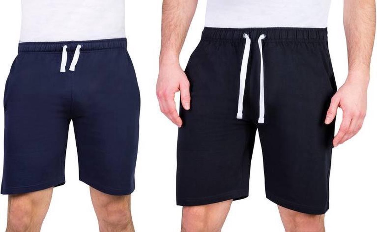 Herenshorts katoen marineblauw maat XXL