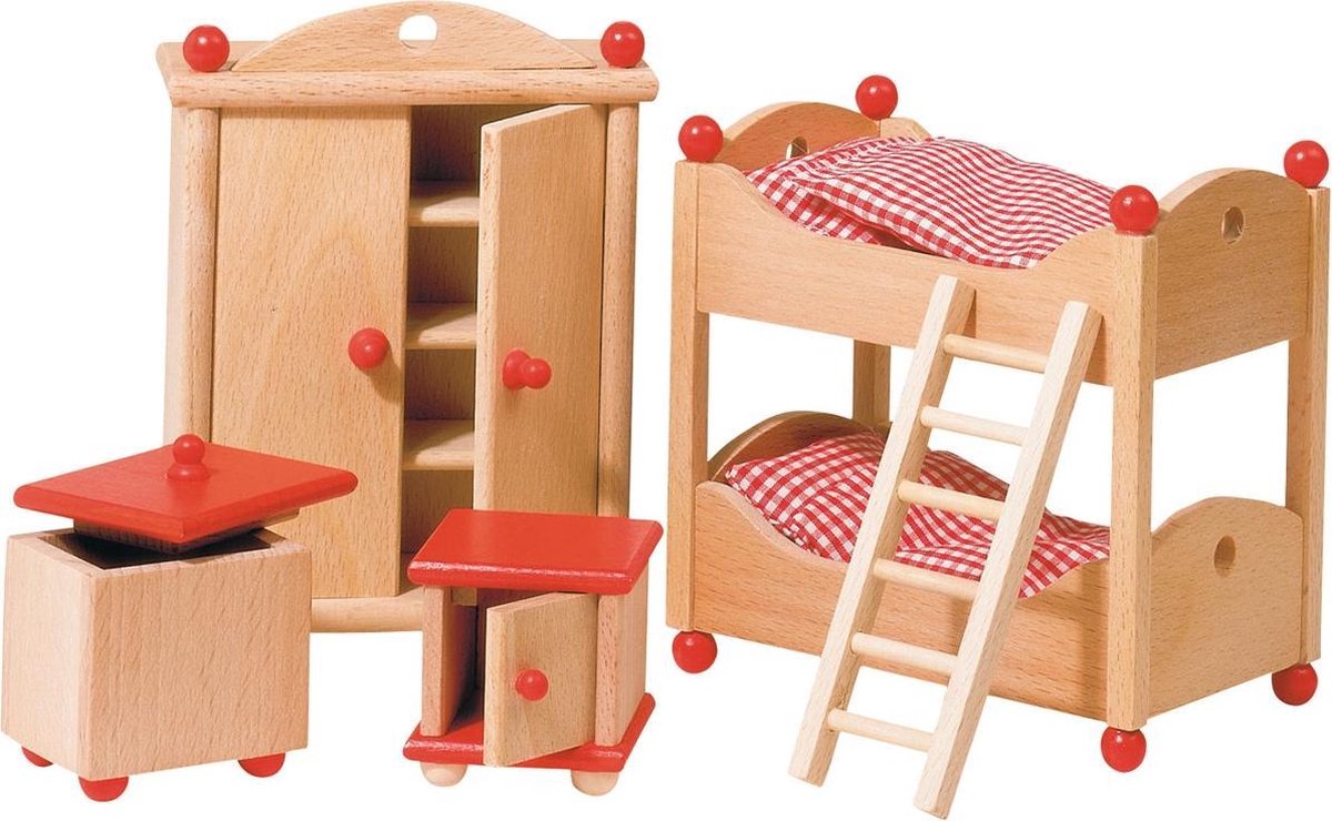 Poppenhuismeubeltjes serie 2: KINDERKAMER 4-delig
