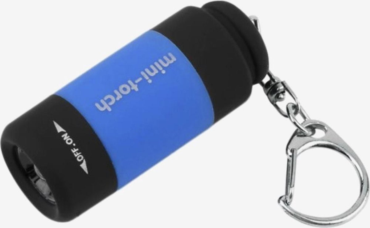 Oplaadbare USB Sleutelhanger LED Zak Lamp van Versteeg® - Mini Flashlight Keychain Herlaadbaar - Blauw