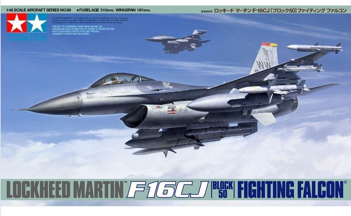 1:48 Tamiya 61098 F-16CJ Lockheed Martin Fighting Falcon - Block 50 Plastic kit
