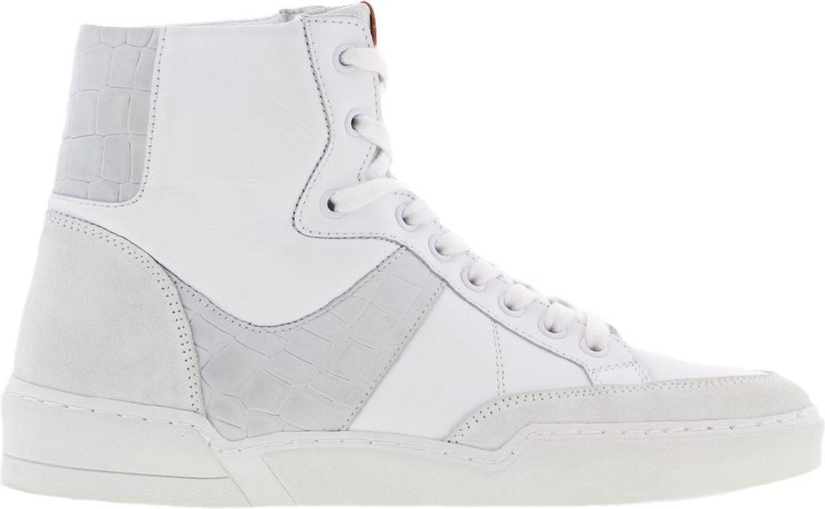 Tango | Brooke 8-b white leather high sneaker - white sole | Maat: 38