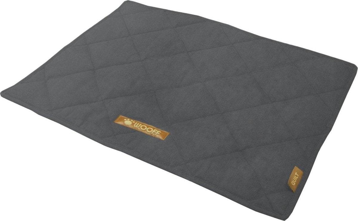 Wooff Benchmat Vintage Quilt Antraciet - Hondenbenchkussen - 90 x 60 cm