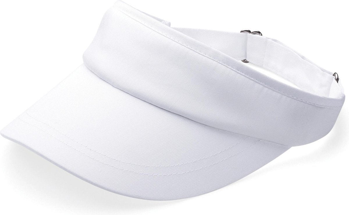Witte sportieve zonneklep petje voor volwassenen - Katoenen verstelbare witte zonnekleppen - Dames/heren