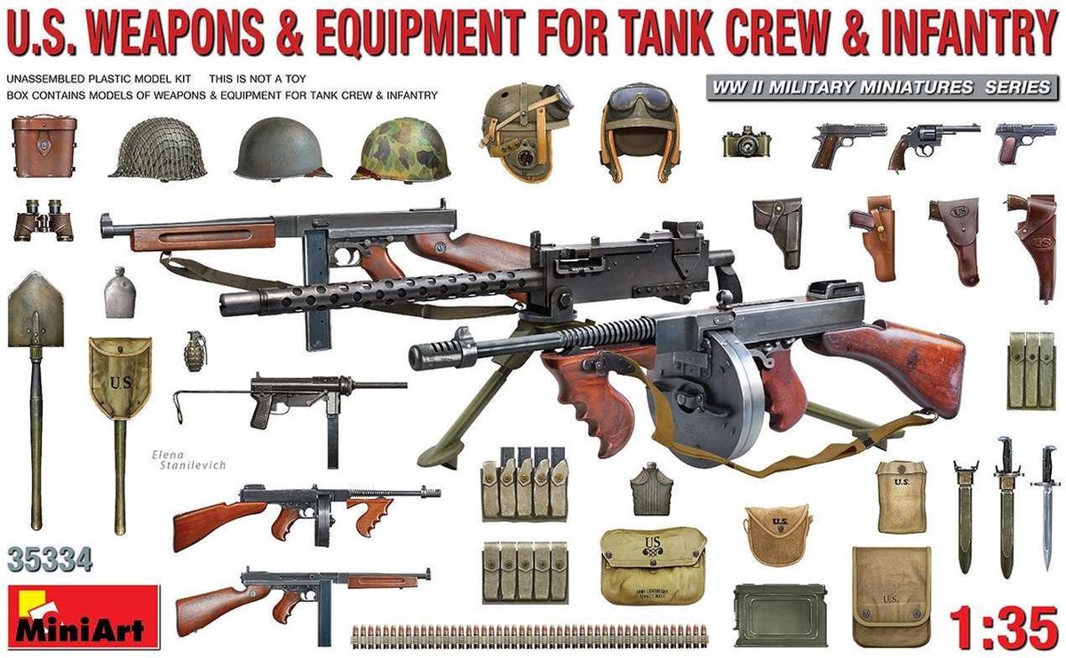 Miniart - 1/35 Us Weapons En Equipment Tank Crew En Infanry - MIN35334 - modelbouwsets