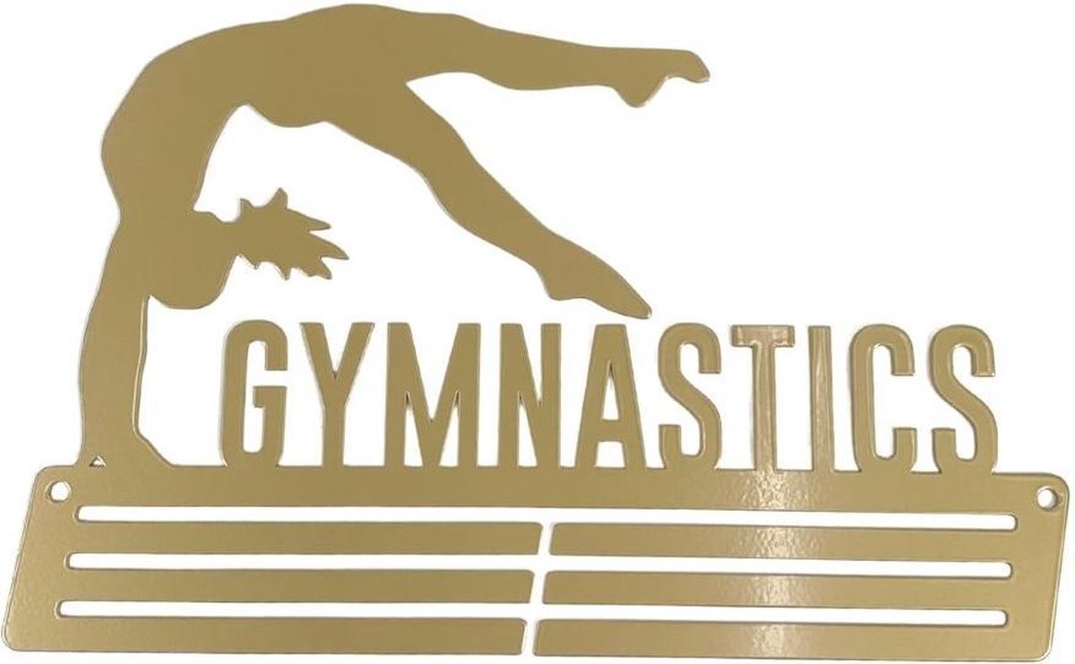 Sparkle&Dream Medaille hanger 'Gymnastics' Goud - voor turnen en gymnastiek