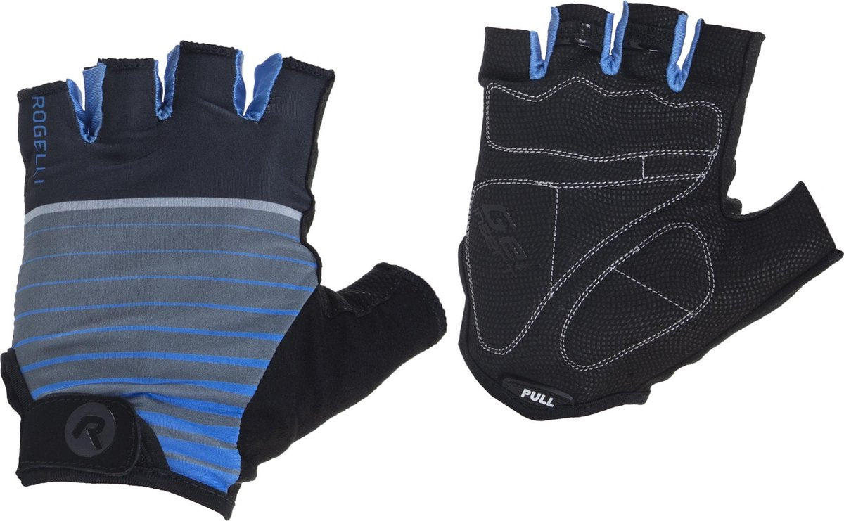 Rogelli Wielerhandschoen Hero - Zwart/Blauw- Maat S