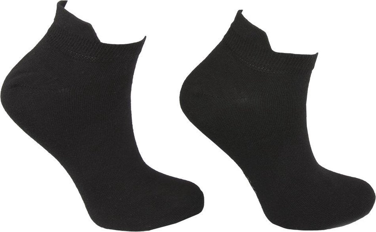 6-Pack Soga Lage Katoenen Sneaker Sokken Basic Zwart - Unisex - Maat 40-46