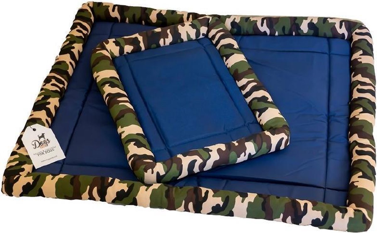 Koelmat met rand - Koelbed voor de hond - Verkoelende mat -  Camouflage - Afmetingen: 80x65cm