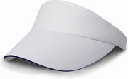 Zonneklep petje wit/navy blauw voor volwassenen - Katoenen witte/donkerblauwe zonnekleppen met klittenbandsluiting - Dames/heren