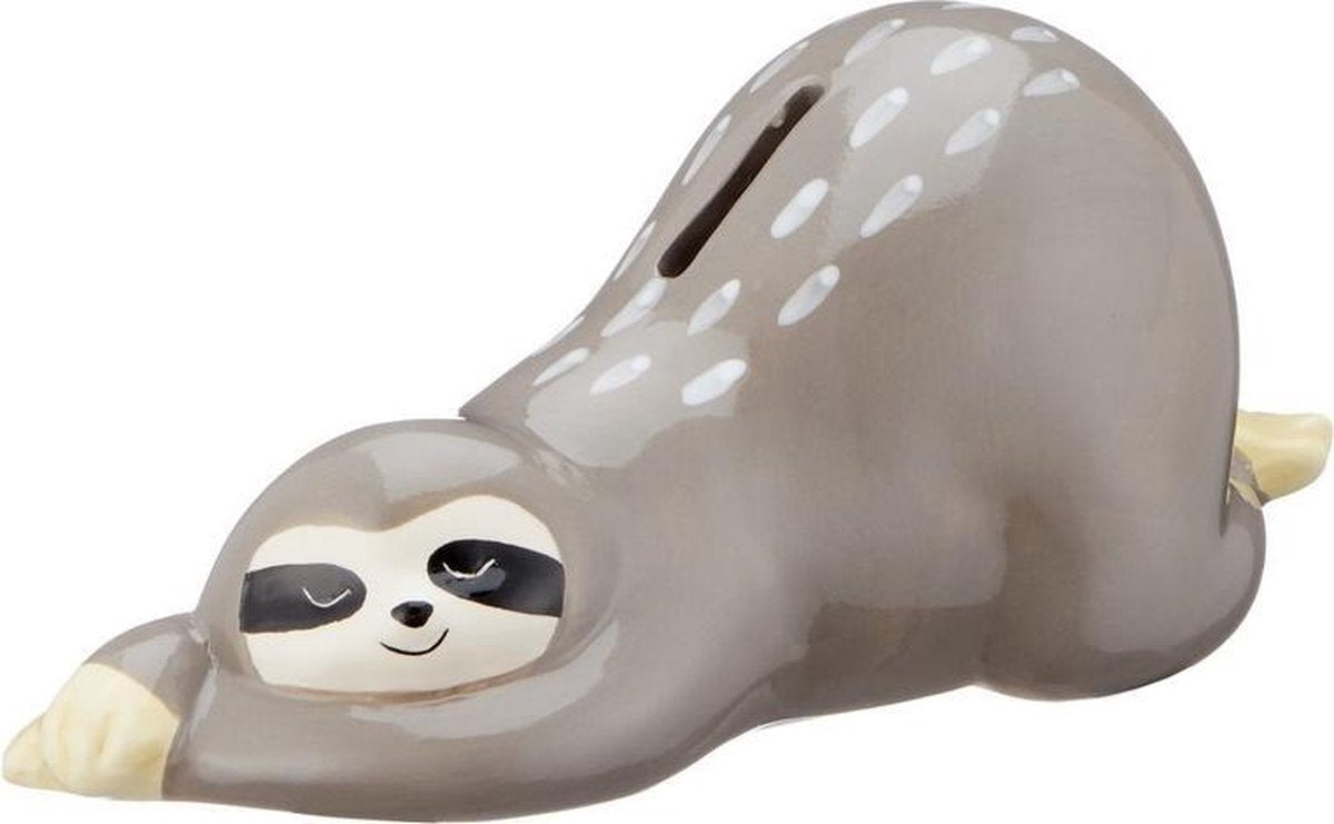 Grijze luiaard spaarpot 22 cm