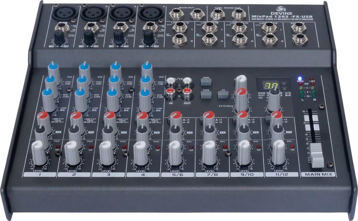 Devine MixPad 1202-FX-USB 12-kanaals mixer met FX en USB