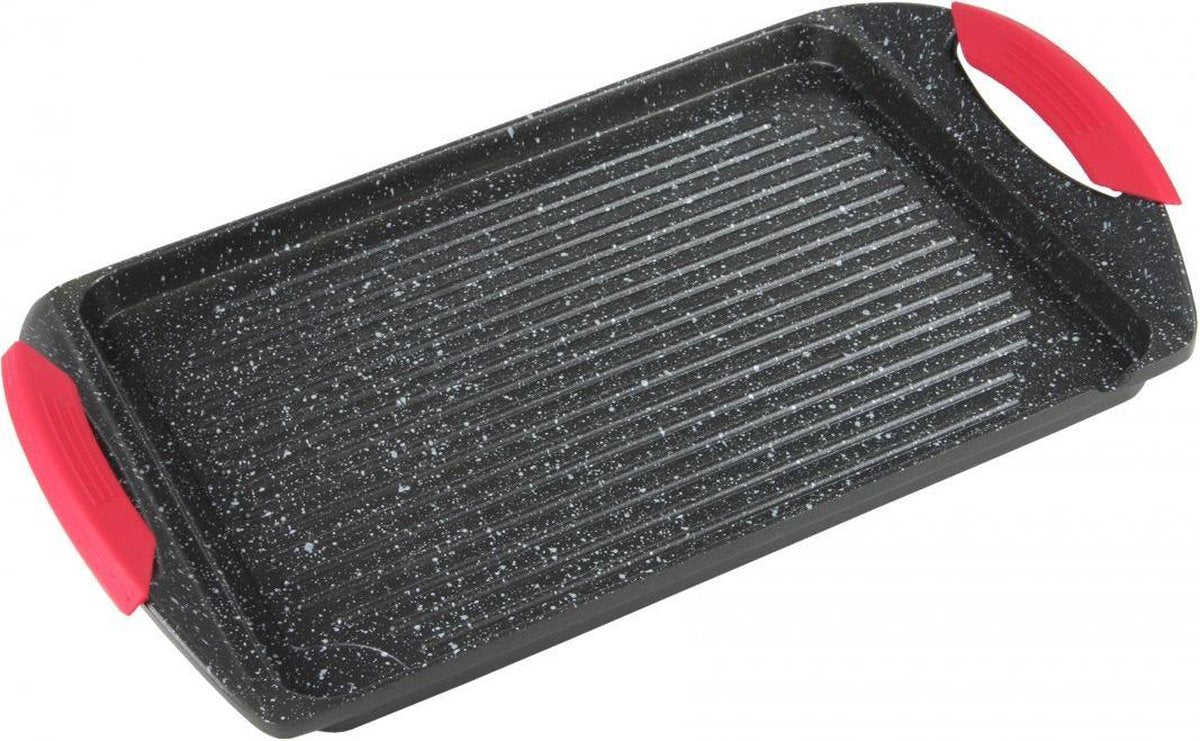 Kinghoff 1367 - grillpan - grillplaat  - 42x27 cm - marble coating - inductie
