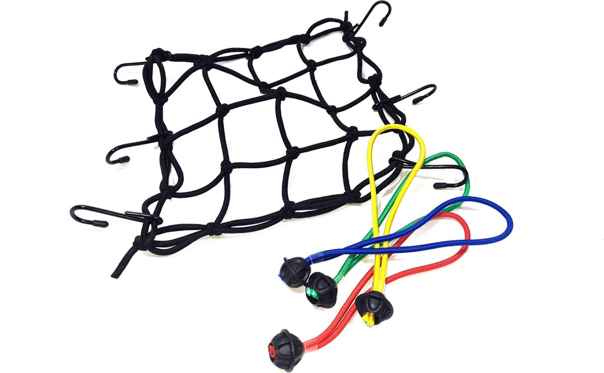 Jumbo zwarte bagagenet fietskrat