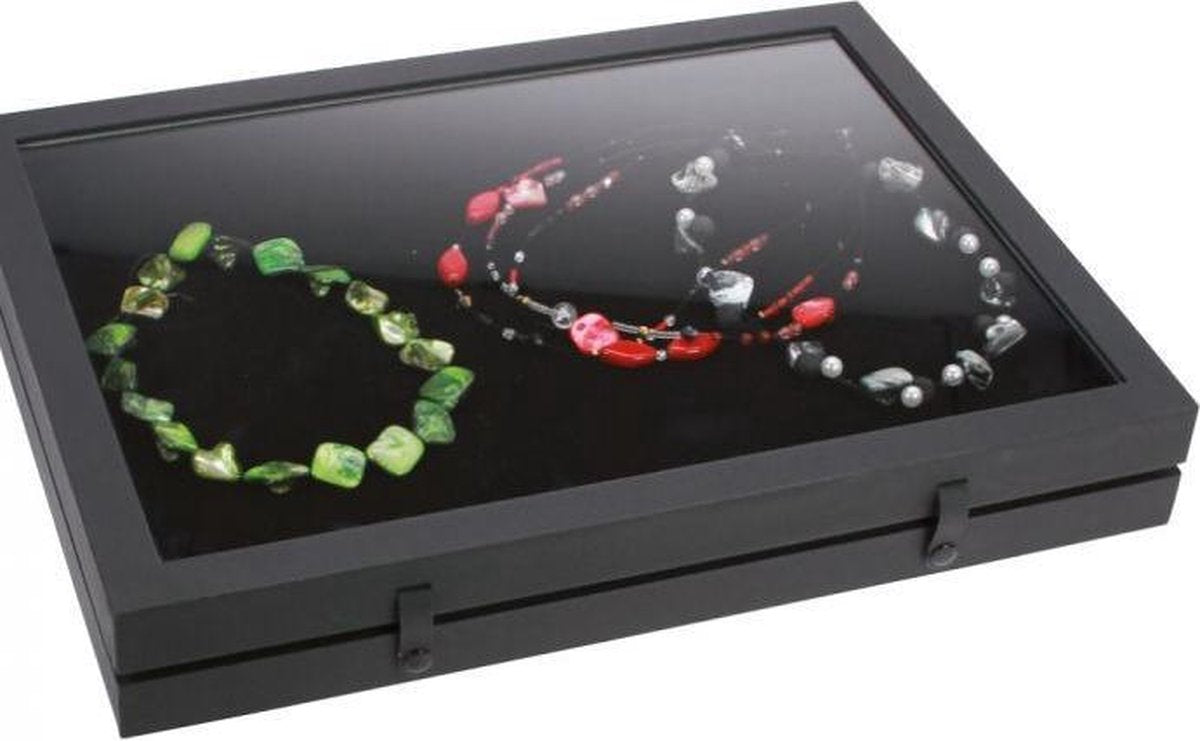 SAFE Black Edition Premium Vitrine met velours inzetstuk - 400 x 300 x 57 mm
