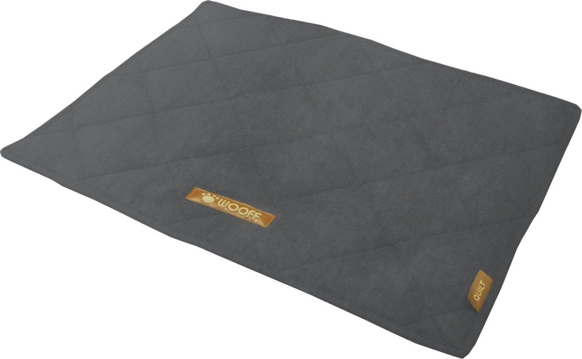 Wooff Bench Mat Quilt Velours Antraciet - Hondenbenchkussen - 70x110 cm