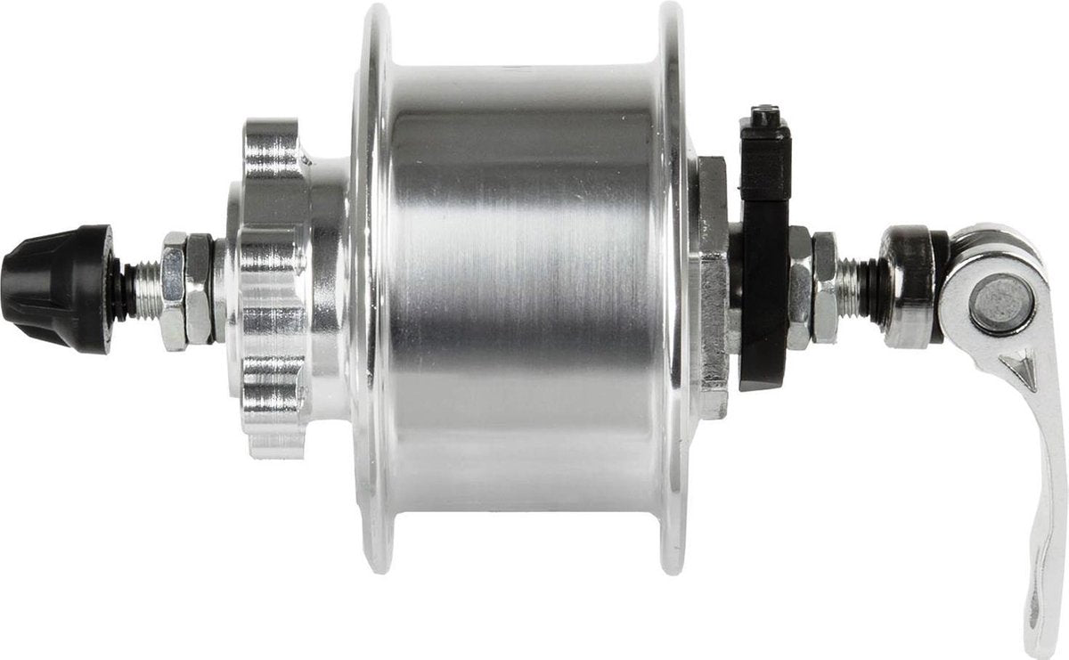 Novatec Naafdynamo 36 Gaats 6v-3w Met Qr Aluminium Zilver