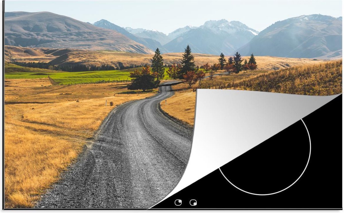 Luxe inductie beschermer Nieuw Zeeland - 78x52 cm - Weg Nieuw-Zeeland fotoprint  - inductiebeschermer
