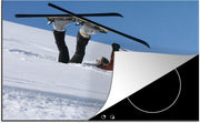 Luxe inductie beschermer Skiën - 78x52 cm - skiër is bedolven onder sneeuw  - inductiebeschermer