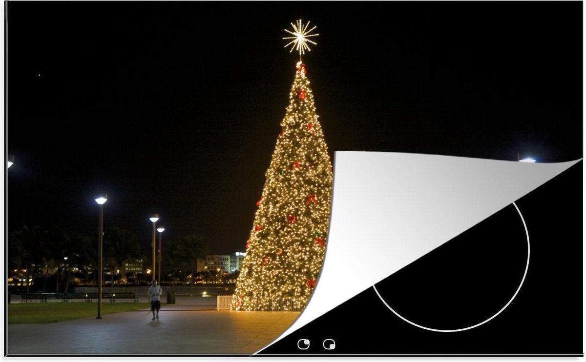 Luxe inductie beschermer Kerst - 80x52 cm - enorme kerstboom in Verenigde Staten  - inductiebeschermer