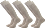 3 paar kniekousen - Wol - Naadloos - Beige Melange - Maat 40-46