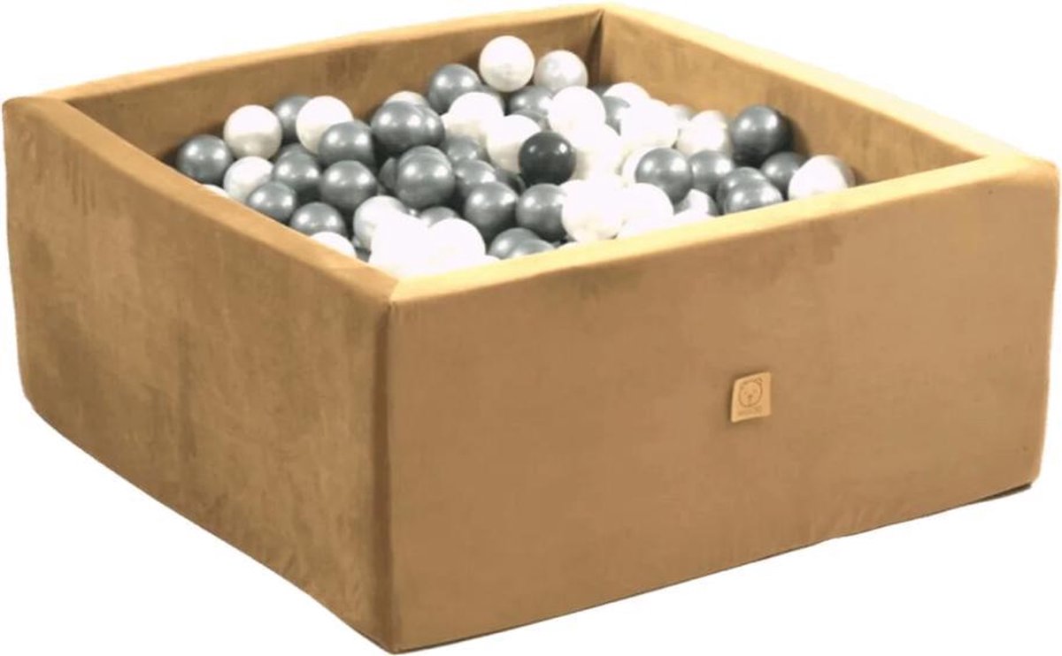 Ballenbak XL vierkant 90x40 velvet goud Misioo
