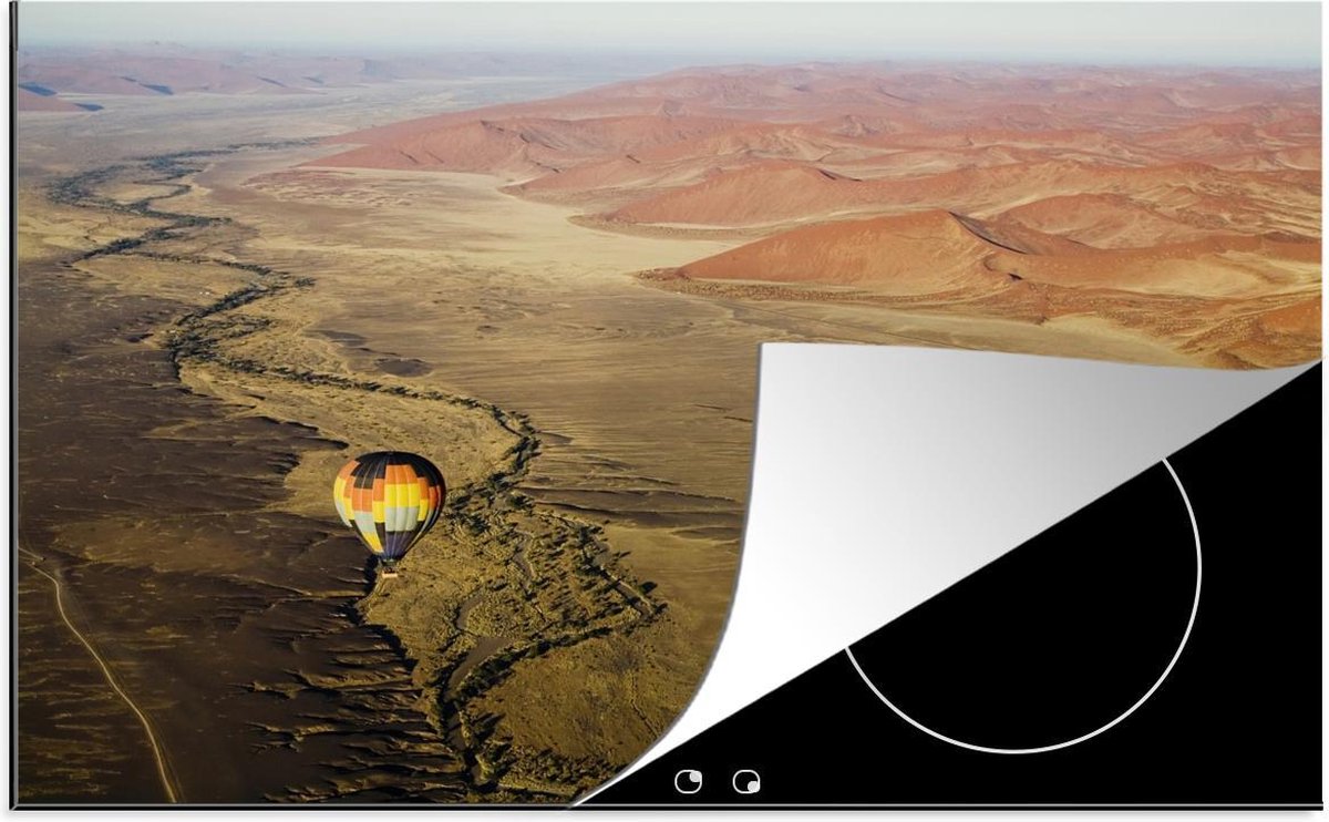 Luxe inductie beschermer Sossusvlei - 78x52 cm - Luchtballon boven Namib woestijn Namibie in Afrika  - inductiebeschermer