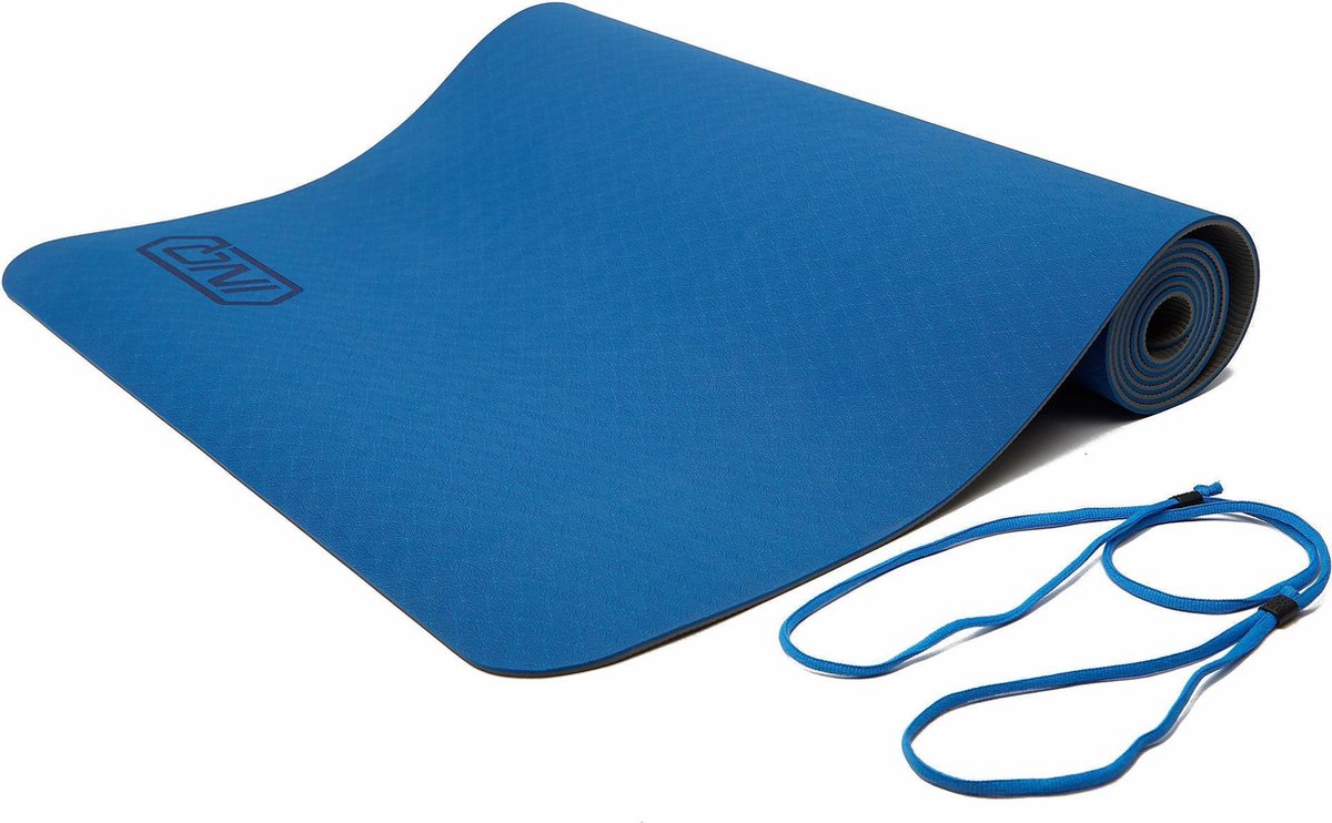 Inq Yogamat Met Draagriem 5 Millimeter Tpe Grijs/Blauw
