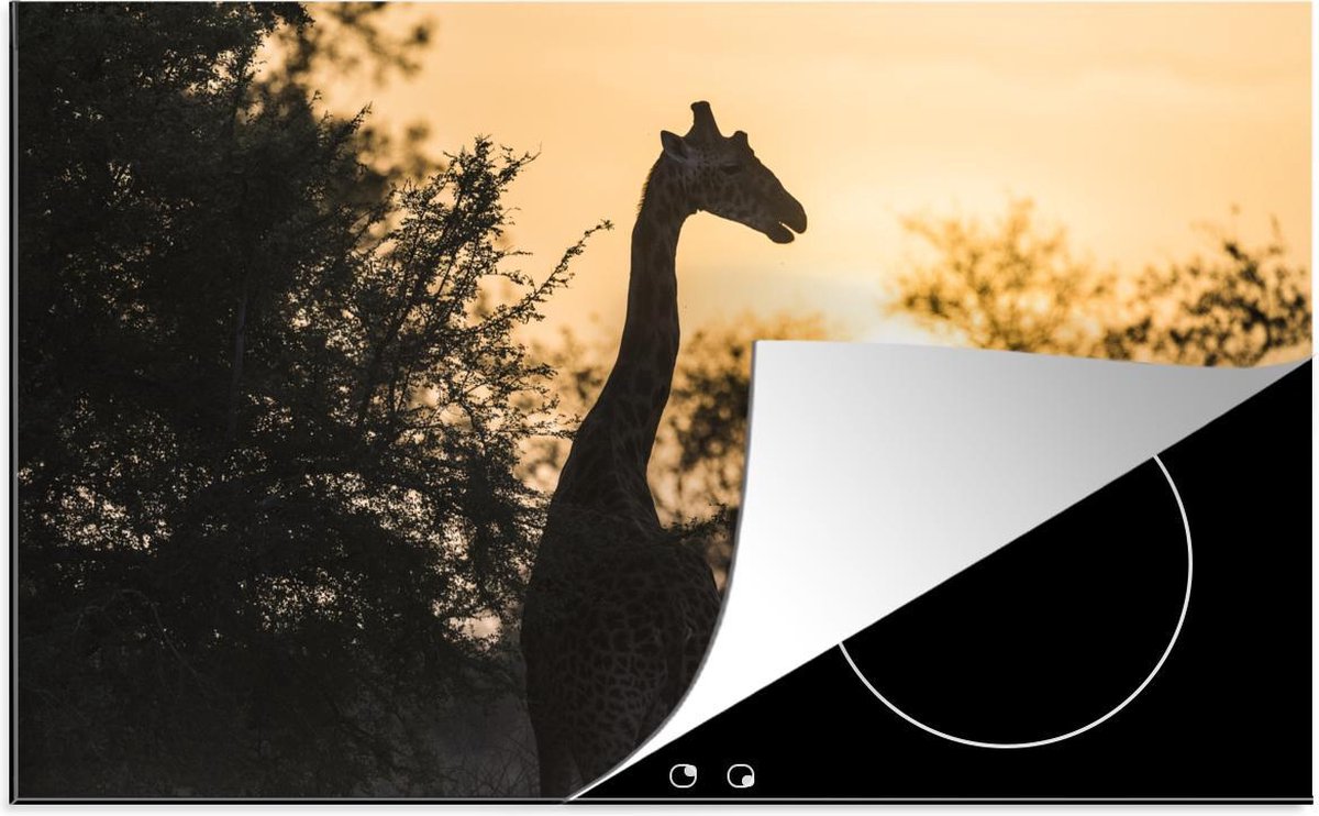Luxe inductie beschermer Nationaal Park Zakouma - 78x52 cm - Giraffe in Nationaal park Zakouma  - inductiebeschermer
