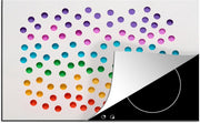 Luxe inductie beschermer Regenbogen - 80x52 cm - Regenboogkleurige gaten in wit papier  - inductiebeschermer