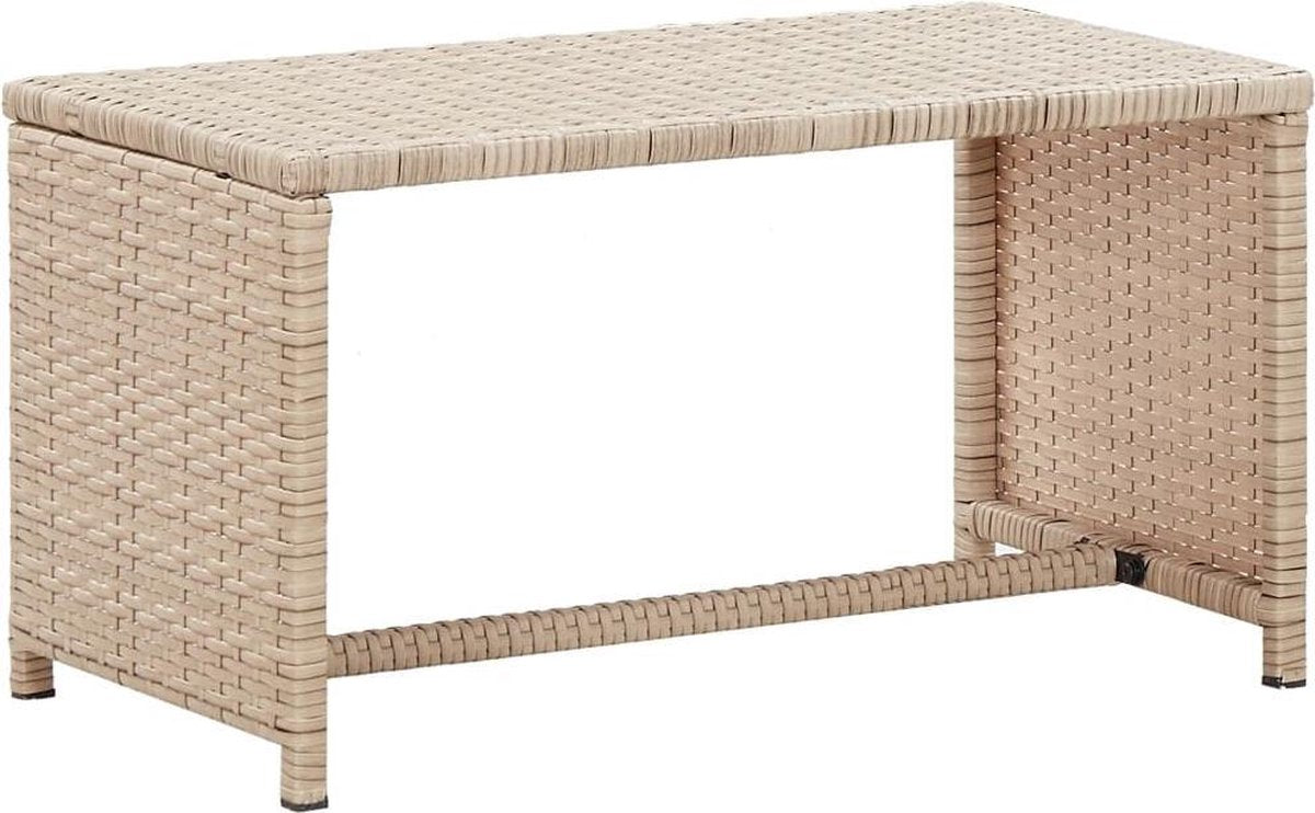 vidaXL Salontafel 70x40x38 cm poly rattan beige