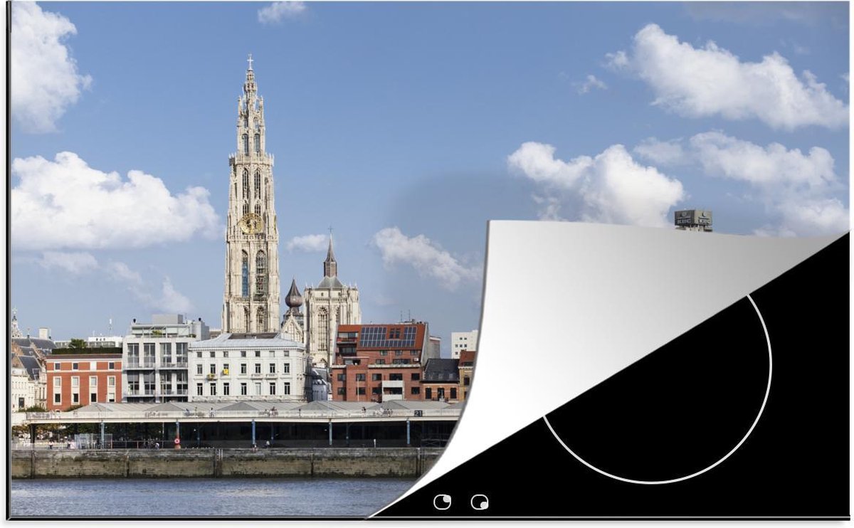 Luxe inductie beschermer Antwerpen - 80x52 cm - Antwerpen rivierfront  - inductiebeschermer