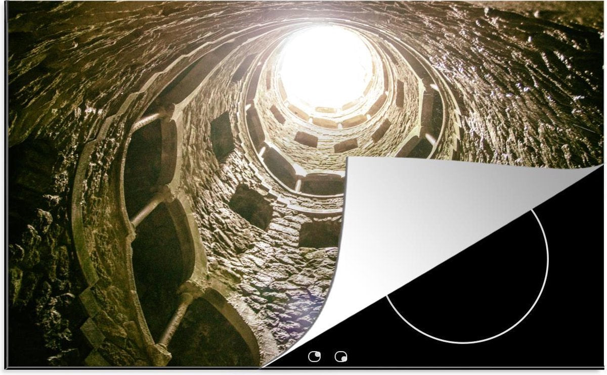 Luxe inductie beschermer Sintra - 78x52 cm - Masonic Initiation Wells in Portugese Quinta da Regaleira  - inductiebeschermer