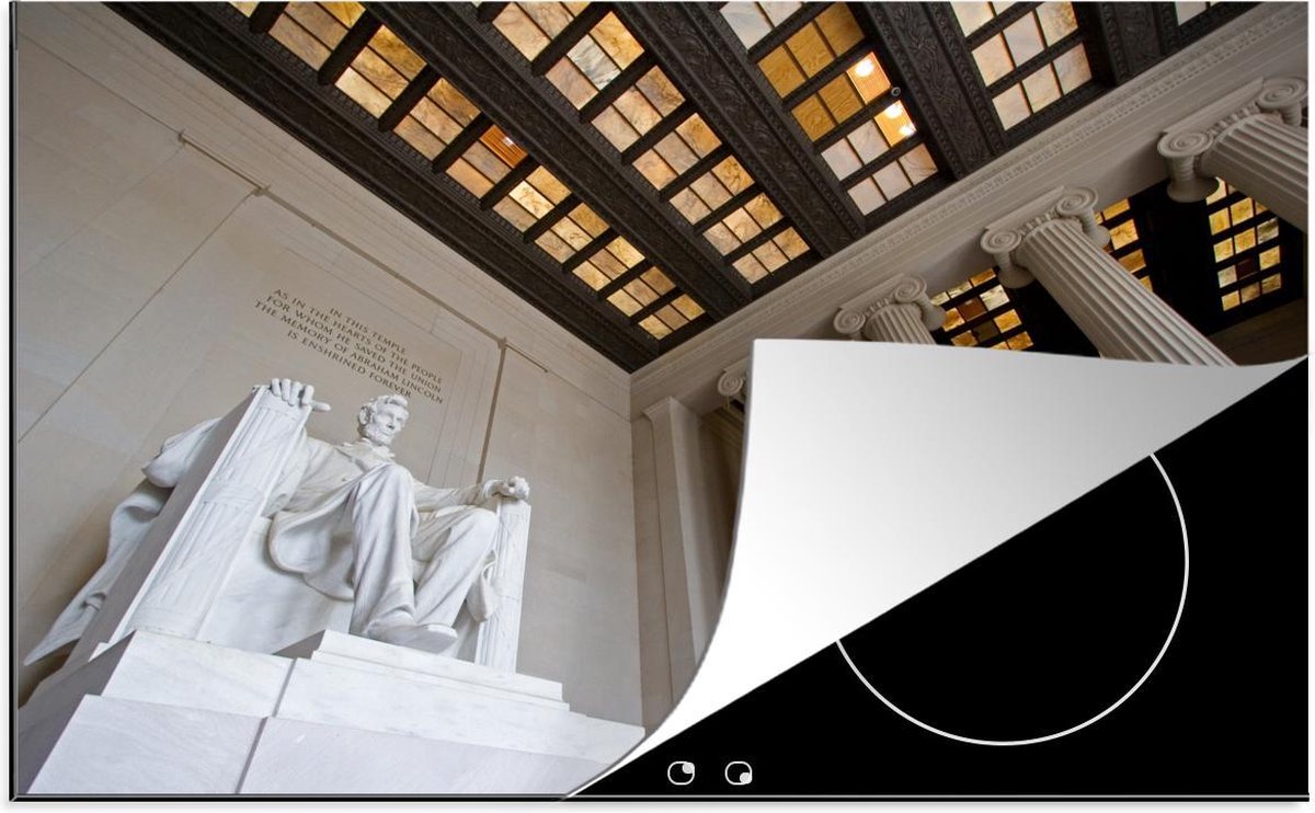 Luxe inductie beschermer Lincoln Memorial - 80x52 cm - Lincoln Memorial en dak  - inductiebeschermer