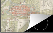 Luxe inductie beschermer Historische stadskaarten - 78x52 cm - kleurrijke en historische stadskaart van Alkmaar  - inductiebeschermer