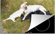 Luxe inductie beschermer Hond met pup - 78x52 cm - Hond met veel pups  - inductiebeschermer