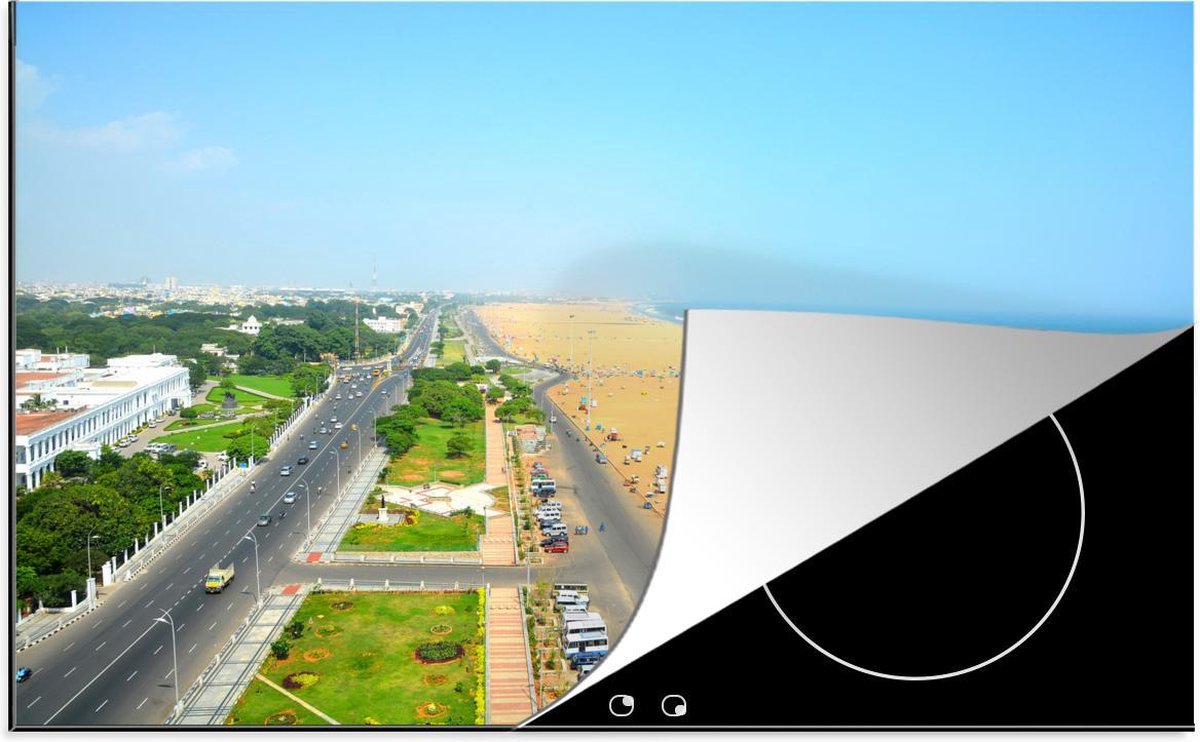 Luxe inductie beschermer Chennai - 80x52 cm - Stranden in stad Chennai  - inductiebeschermer