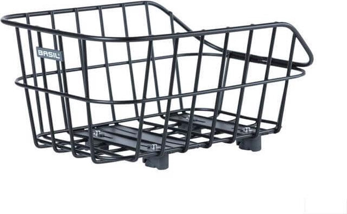 Basil Cento Alu WSL Fietsmand - Achter - Aluminium - Inclusief Bevestigingssysteem - Zwart - 22 Liter