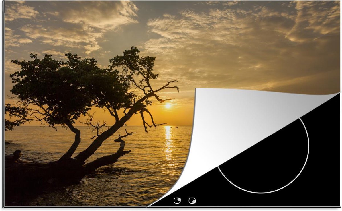 Luxe inductie beschermer Ko Chang - 80x52 cm - zon gaat onder bij horizon van Ko Chang  - inductiebeschermer