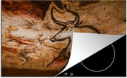 Luxe inductie beschermer Grotten van Lascaux - 80x52 cm - Grottekeningen in Grotten van Lascaux in Frankrijk  - inductiebeschermer