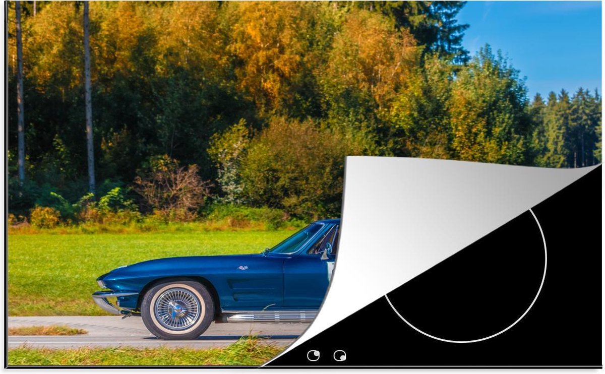 Inductie beschermer - Corvette - Bomen - Blauw - 78x52 cm - inductiebeschermer