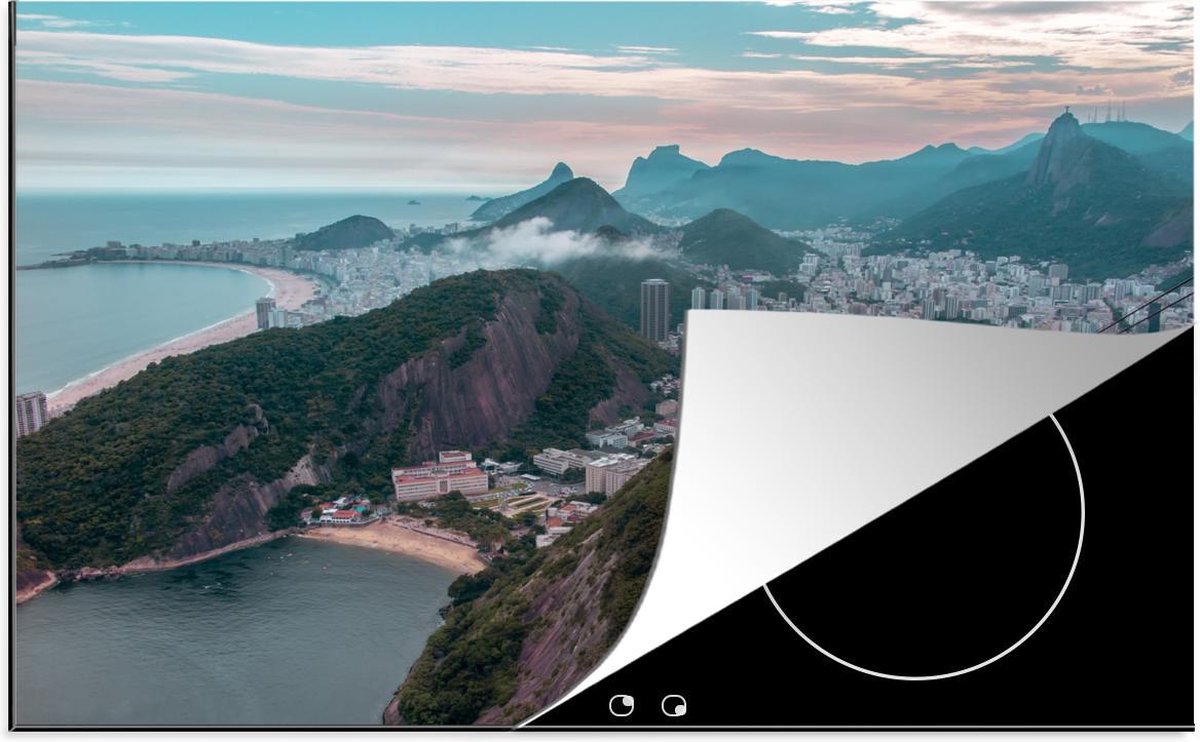 Luxe inductie beschermer Rio Janeiro - 80x52 cm - Berglandschap Rio Janeiro  - inductiebeschermer