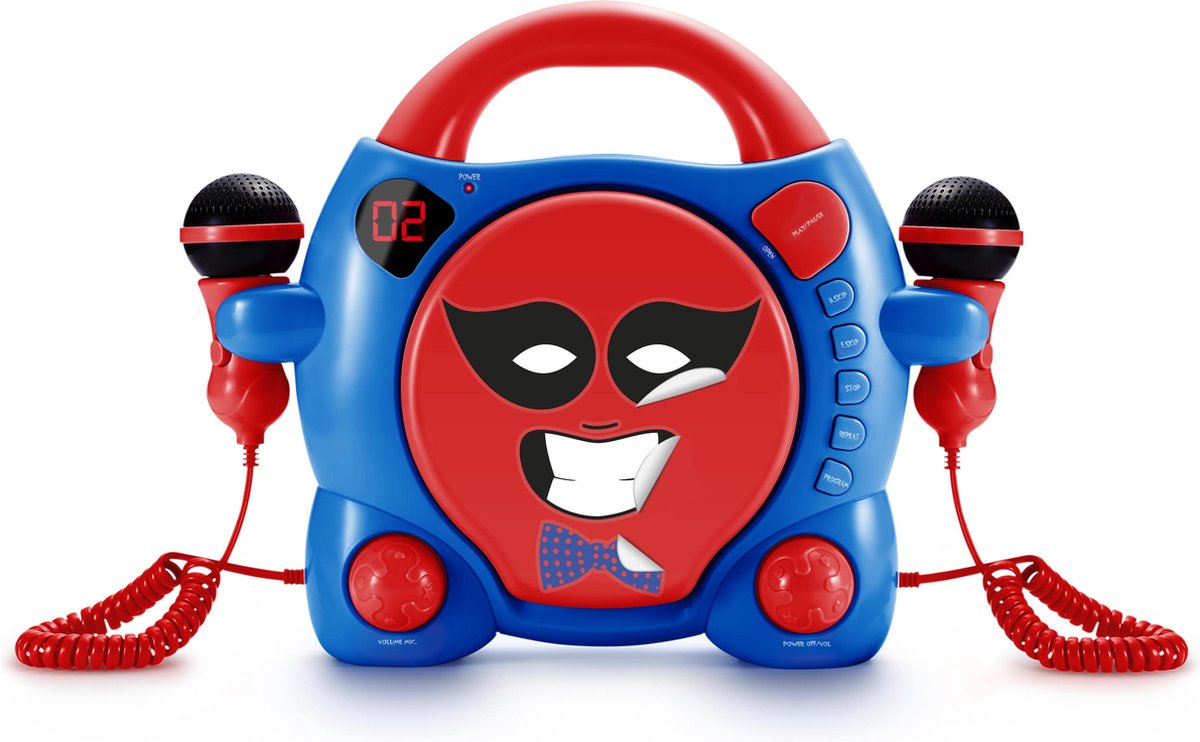 Bigben My Billy Draagbare Karaoke CD-Speler - 2 Microfoons - Rood/Blauw